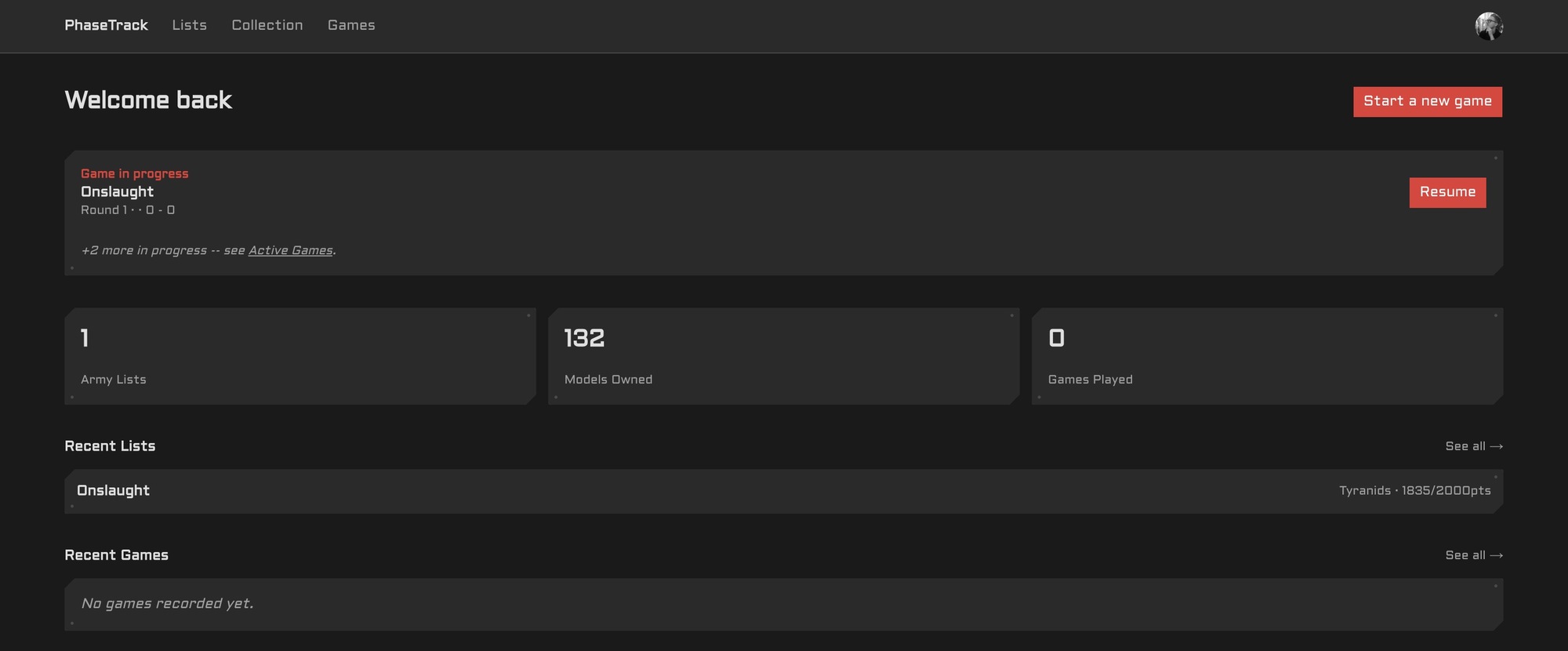 PhaseTrack app screenshot